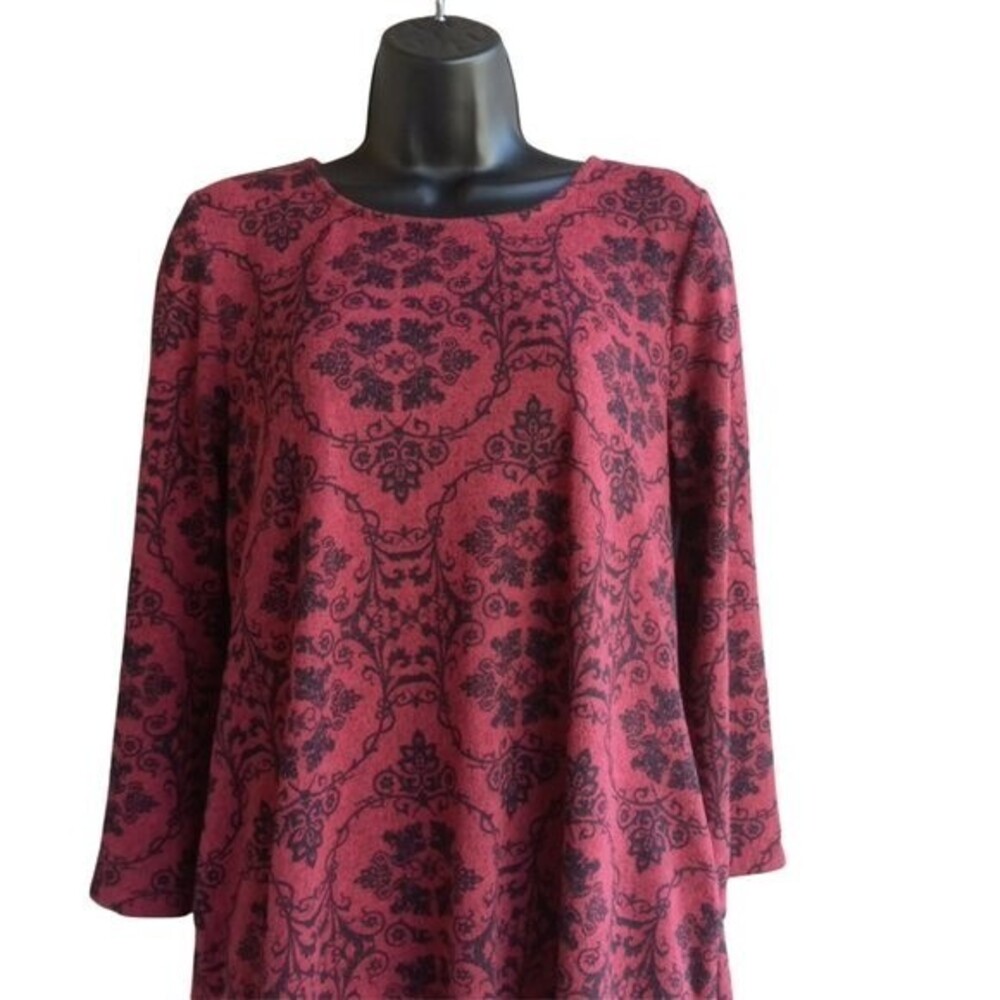 - APT 9 Long-sleeve Red  tunic jersey dress Size Medium